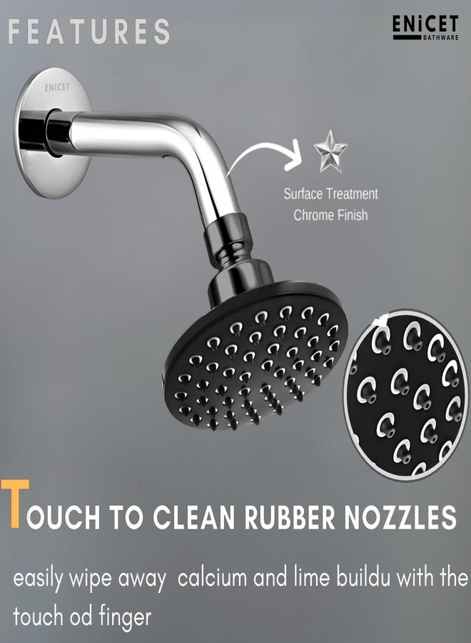 ENICET خلاط حائط نحاسي من إينيسيت مع دش، أنبوب منحني بطول 190 مم، صنبور خلاط للحمام، طقم خلاط دش للحمام، خلاط حائط 2 في 1 (FE121S) - Image 5